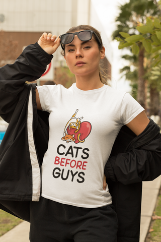 Cats Before Guys - Short-Sleeve Unisex T-Shirt